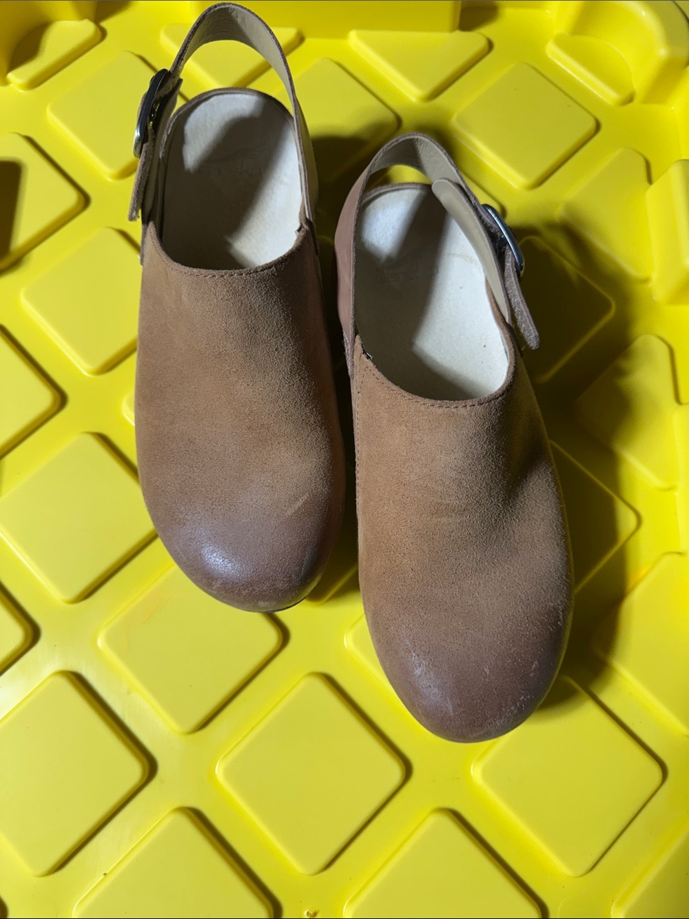 Dansko Women's Brown Suede Slingback Clogs